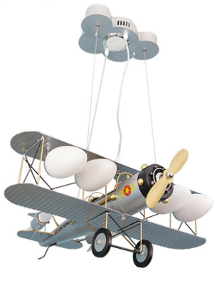 兒童房燈系列 - 兒童復古雙翼飛機吊燈